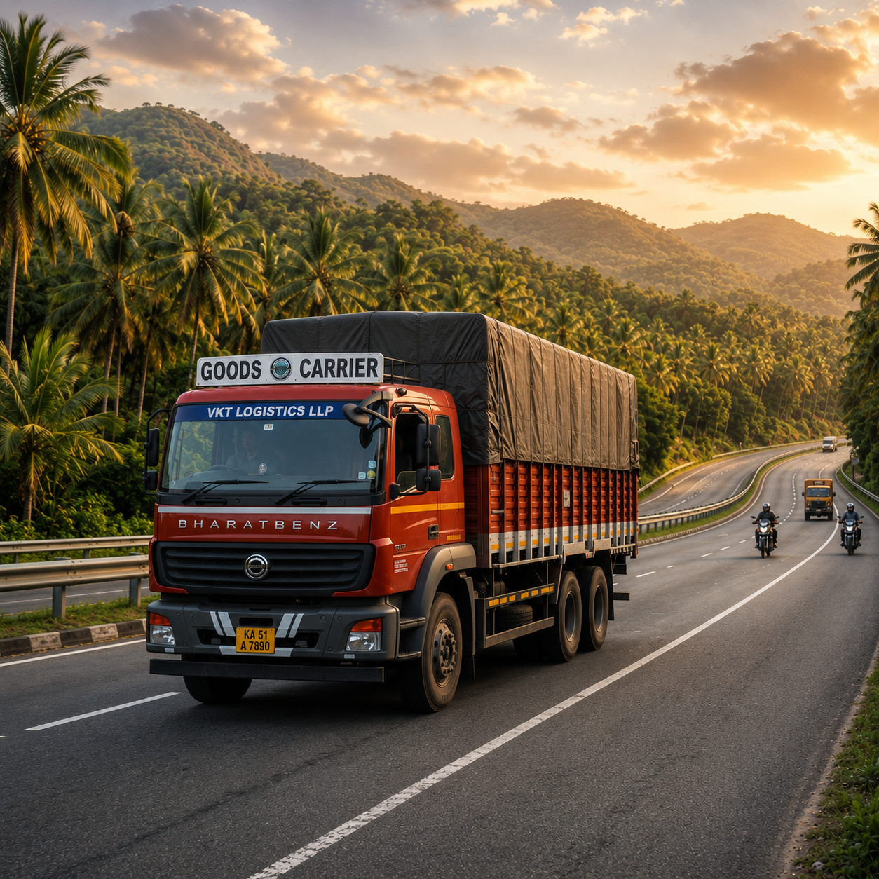 VKT Logistics Cargo Truck in Kerala